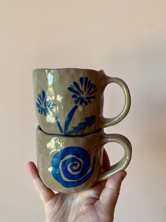 Spiral and Dandelion mug