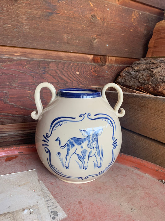 Calf Vase with handles